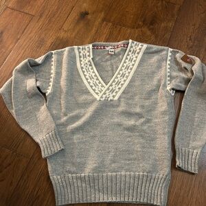 Gray V-Neck Sweater